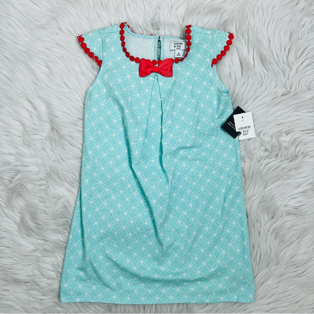 NWT! Crown & Ivy Kids Geometric 100% Cotton Shift Dress Sz 6x